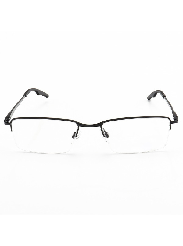 Armação de Óculos Retangular Meio Aro Wingback Preto